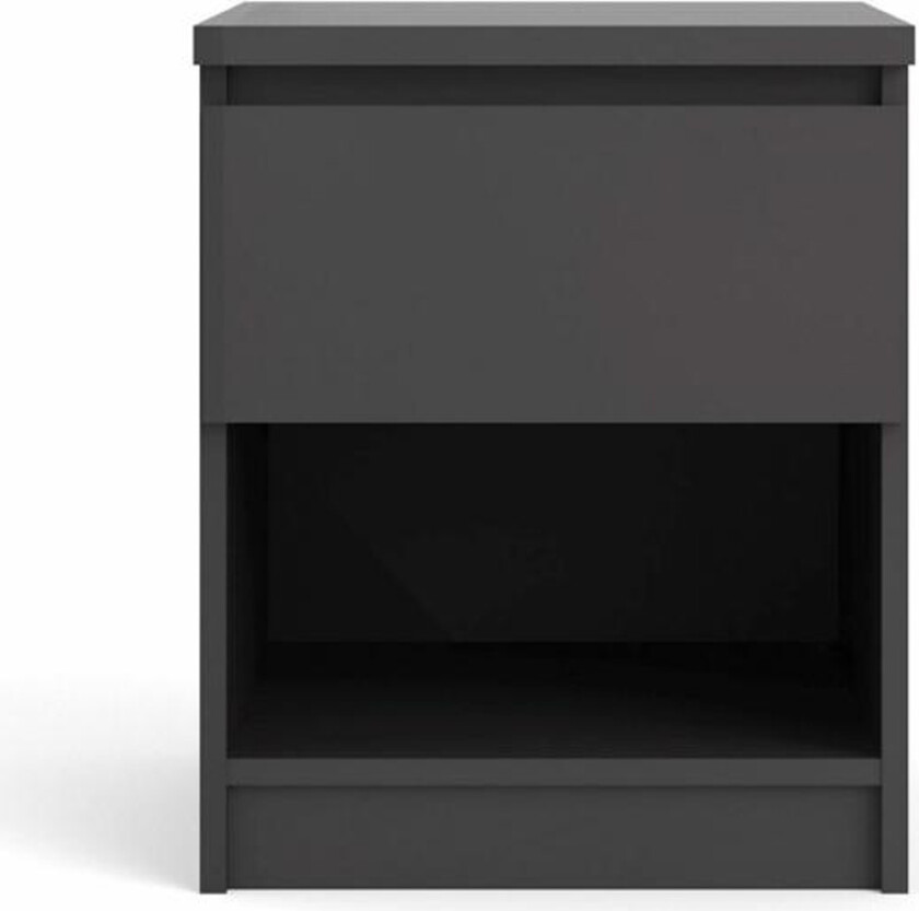 TWILUM Naia nattbord, m. 1 rom og 1 skuff - svart folie og plast (40,4x40)