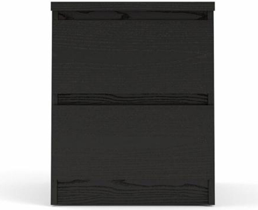 TWILUM Naia nattbord, m. 2 skuffer - svart folie og plast (40,4x50)