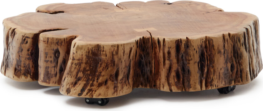 LAFORMA Essi salongbord, m hjul - brunt akasietre (Ø90x60)