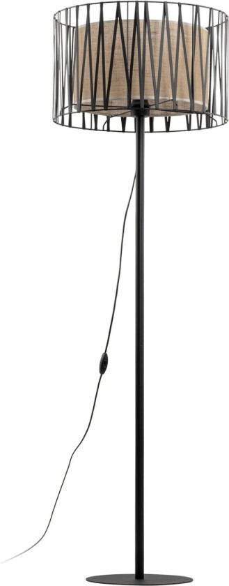 Harmony gulvlampe - naturjute og sort metall