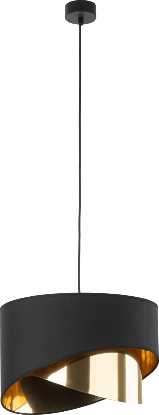 Grant taklampe - sort stoff og gullfolie