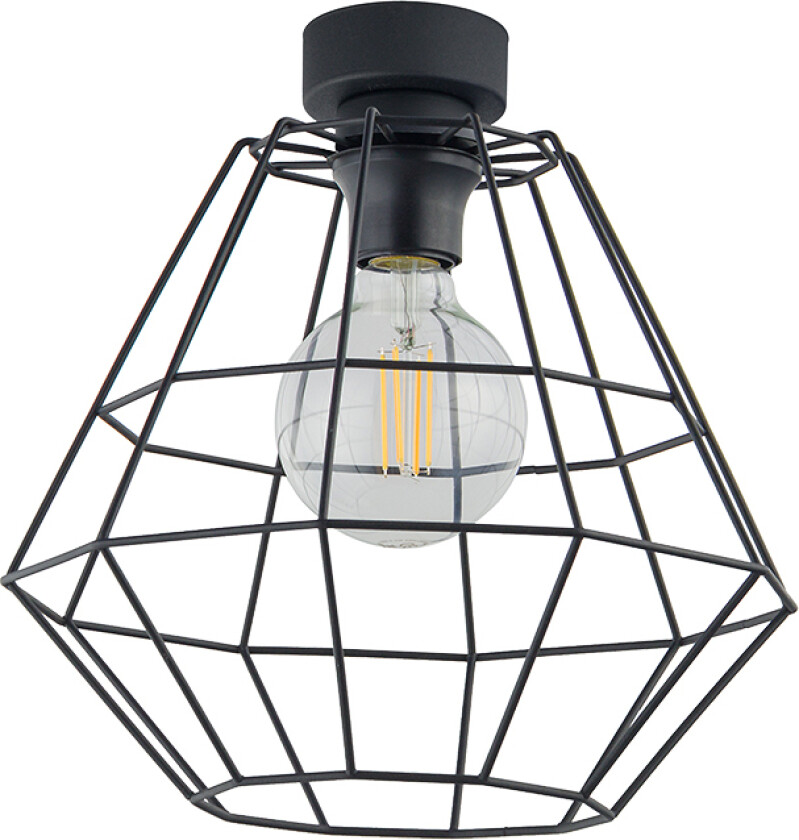 Diamant taklampe D - sort stål