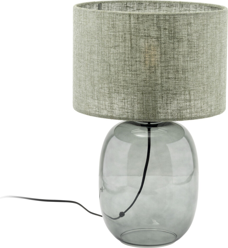 Melody bordlampe - grønt stoff og grafittglass