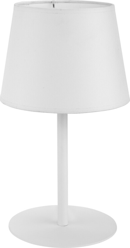Maja bordlampe - hvitt stoff og hvitt metall