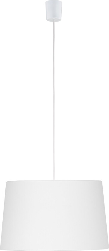 Maja taklampe - hvitt stoff og hvit plast