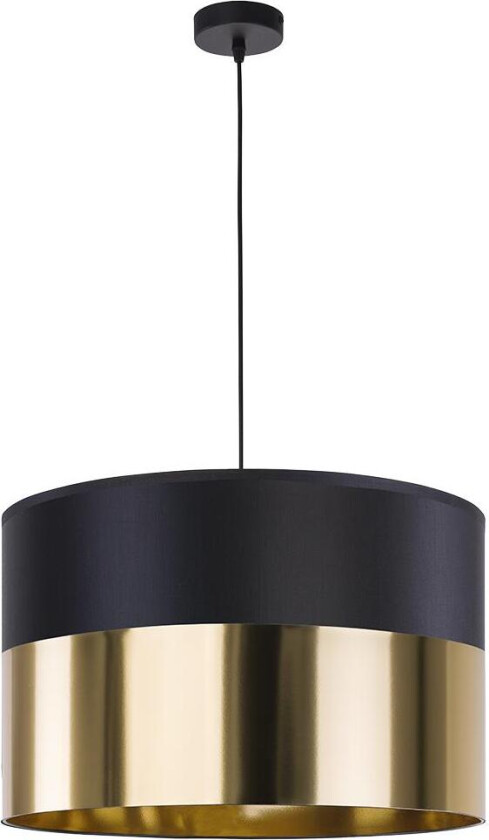 London taklampe - gull, svart stoff og sort metall