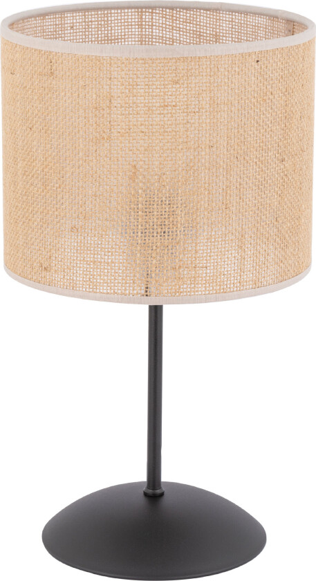 Jute bordlampe - naturlig jute og sort metall