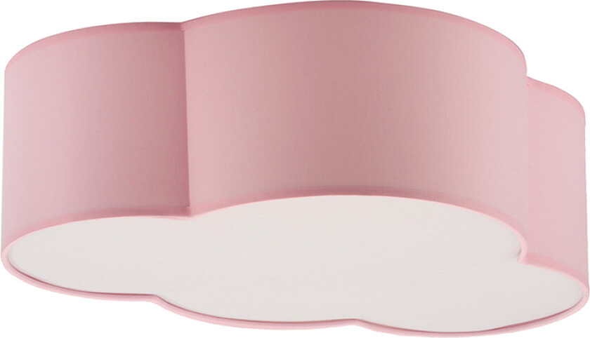 Sky barnelampe, Mini - pastellrosa stoff og hvit plast