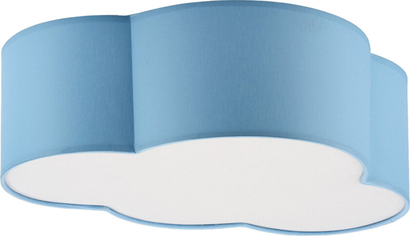 Sky barnelampe, Mini - pastell lyseblått stoff og hvit plast