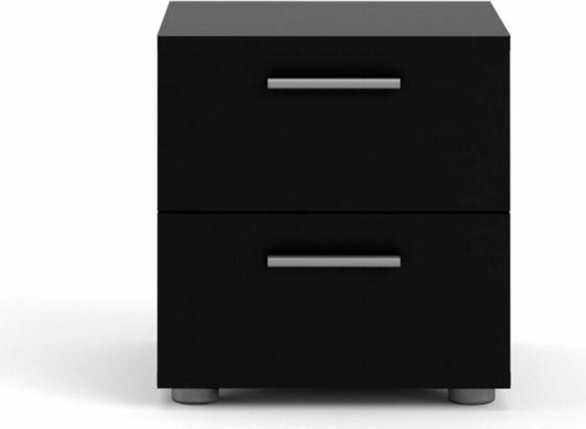 TWILUM Pepe nattbord, m. 2 skuffer - svart folie og plast (40x40,25)