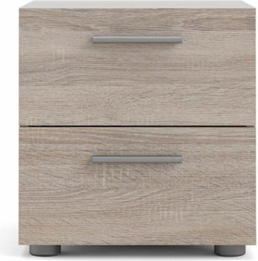 Bilde av TWILUM Pepe nattbord, m. 2 skuffer - trøffelfolie og plast (40x40,25)