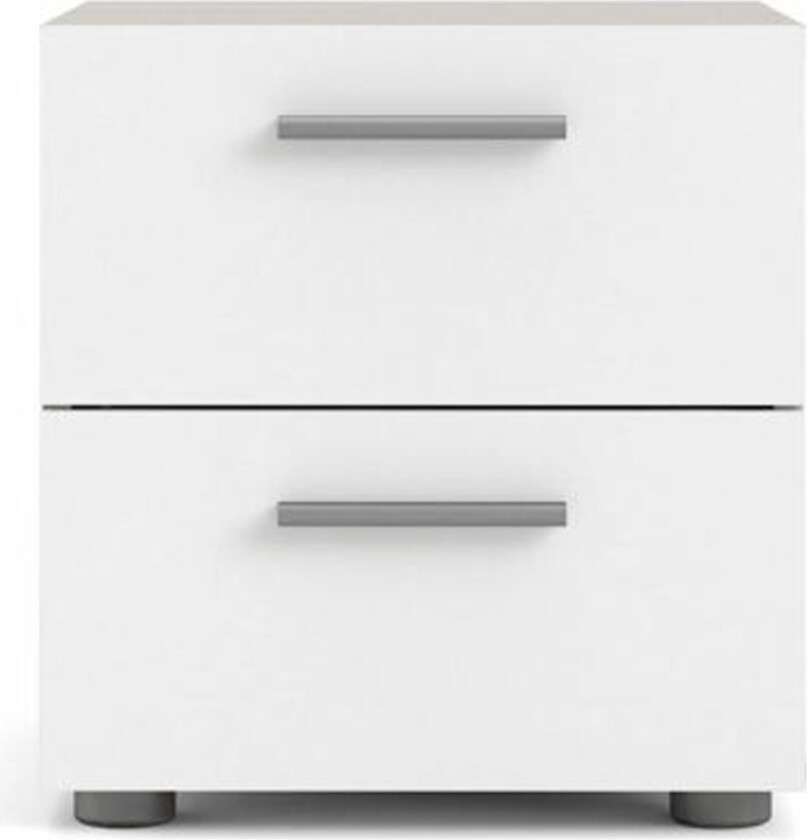 Bilde av TWILUM Pepe nattbord, m. 2 skuffer - eikefarget og hvit folie og plast (40x40,25)