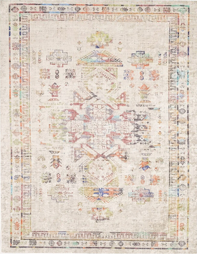 TEPPI WOOBTNY0245 mønstret teppe, rektangulært - krem/flerfarget bomull/chenille (160x230)