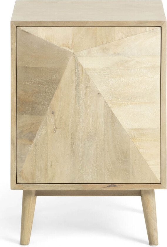 LAFORMA Sanvy nattbord, m. 1 dør og 2 hyller - naturlig mangotre (42,5x32)