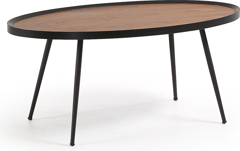 LAFORMA Kamelia sofabord - brun/svart valnøttfinish/metall, oval (102x56)
