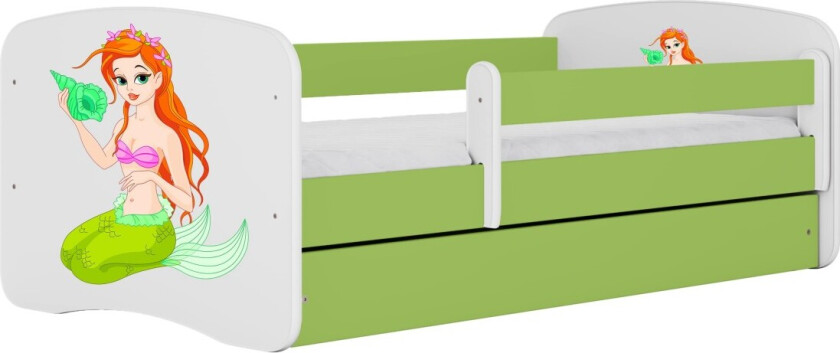 KOCOT KIDS Seng babydreams grønn havfrue uten skuff med madrass 160/80