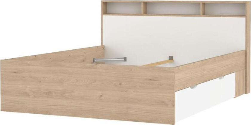 TVILUM Ikast Seng med 2 skuffer 160x200, Jackson Hickory / Hvit, 169,8 x 216 x 96,8 cm