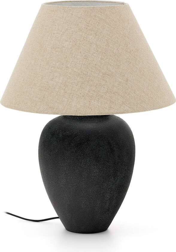 LAFORMA Mercadal bordlampe, rund - svart keramikk (Ø45)