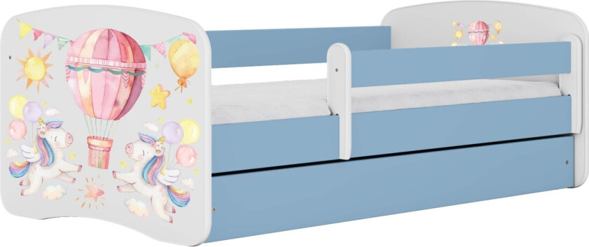 KOCOT KIDS Seng babydreams blå ballong uten skuff med madrass 140/70