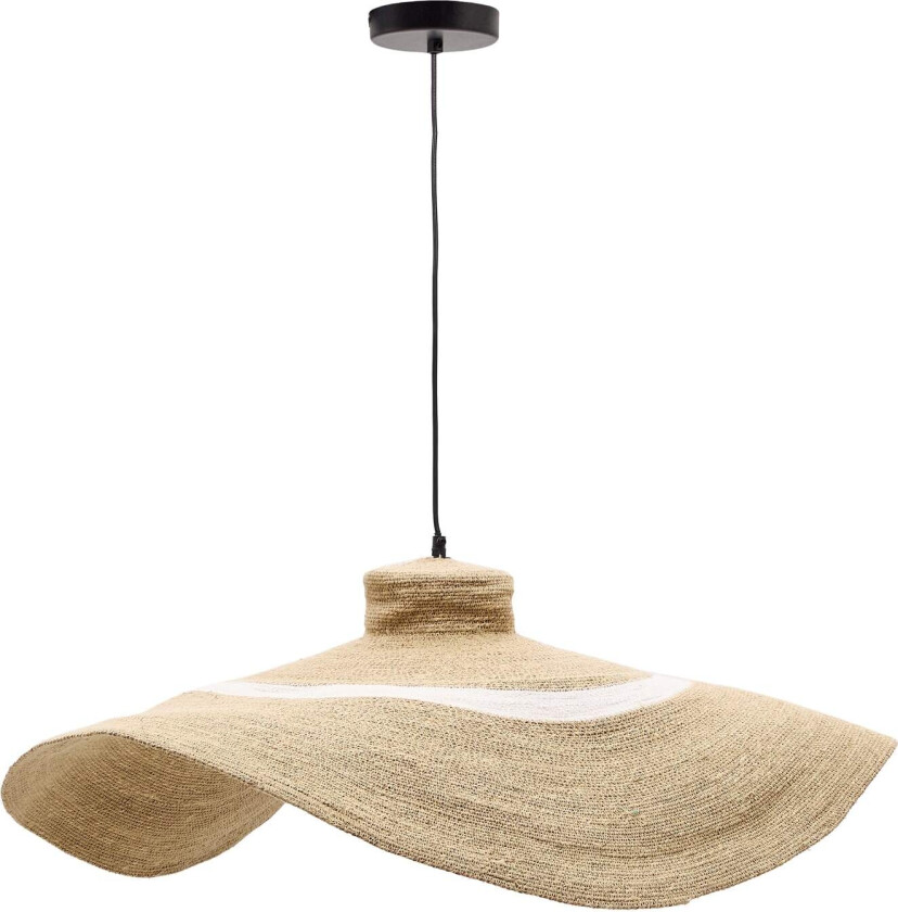 LAFORMA Albenya taklampe, rund - hvit bomull og naturlig sjøgress (Ø90)