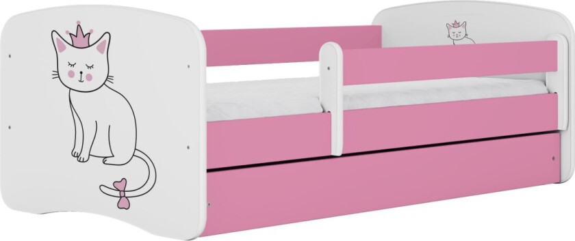 KOCOT KIDS Seng babydreams rosa katt uten skuff med madrass 140/70
