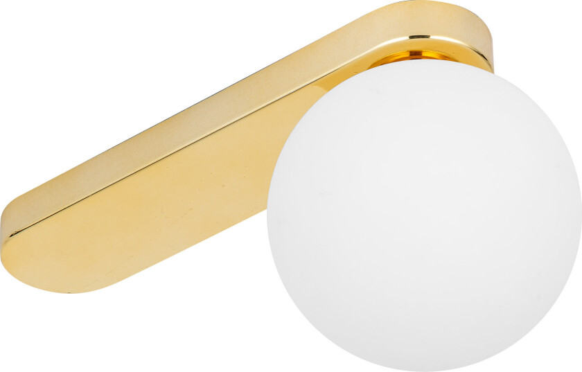 Bianca taklampe - hvitt glass og gull stål