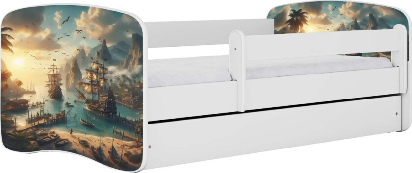 KOCOT KIDS Seng babydreams hvitt skip uten skuff med madrass 140/70