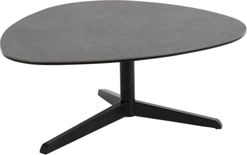 Barnsley plector salongbord, plate svart Fairbanks grov keramikk, 3-stjerners ramme matt svart grovt pulverlakkert stål, 84x77x34 cm