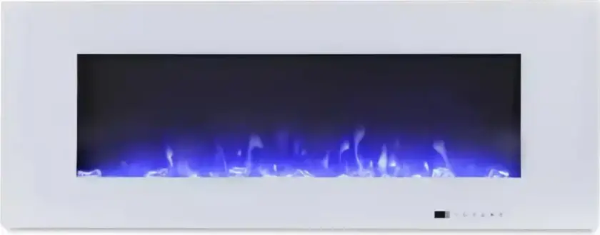 Azurite 127 cm - Hvit vegghengt elektrisk peis