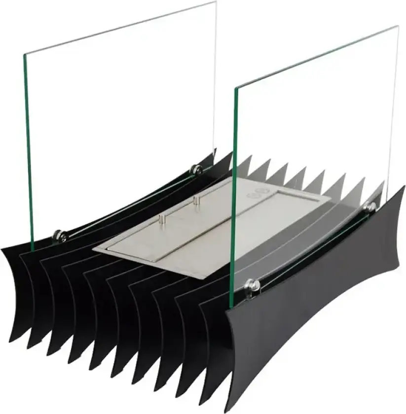 Biopeis med 2 glass-sider - sort stål