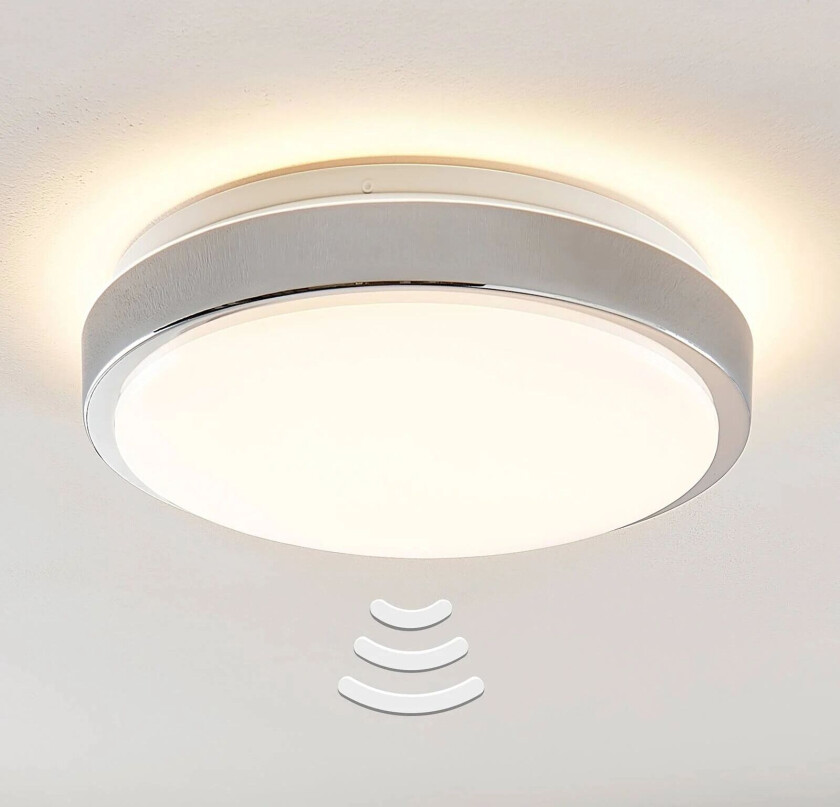 Camille LED-sensor-taklampe Ø33cm krom