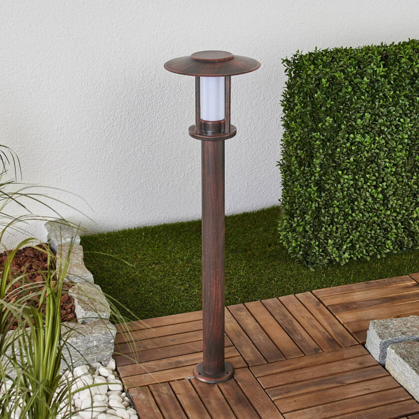 Rustfarget LED-veilampe Pavlos