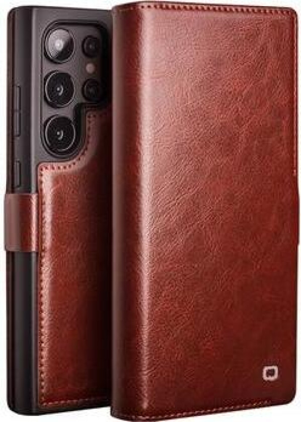 Samsung Galaxy S24 Ultra Qialino Classic Lommebok-deksel I Lær - Mørkebrun