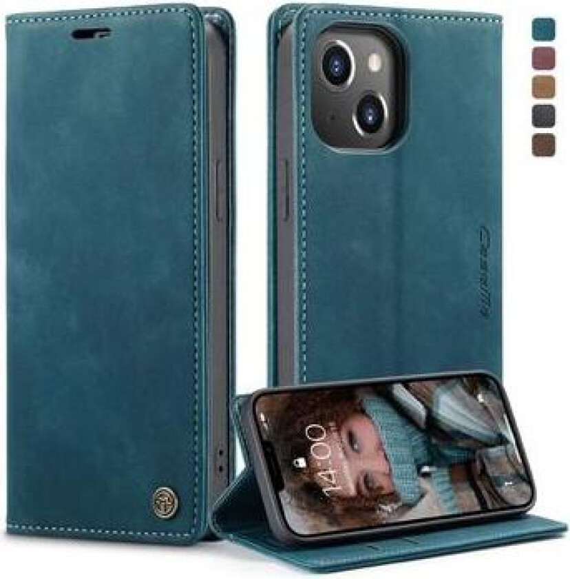 iPhone 13 Caseme 013 Series Lommebok-deksel - Blå
