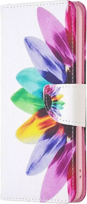 iPhone 14 Pro Max Flip Deksel i Kunstskinn med Lommebok og Trykk - Farget Blomst