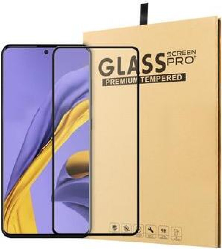 Full Cover Samsung Galaxy A51 Skjermbeskyttere Panzerglass - Svart Kant