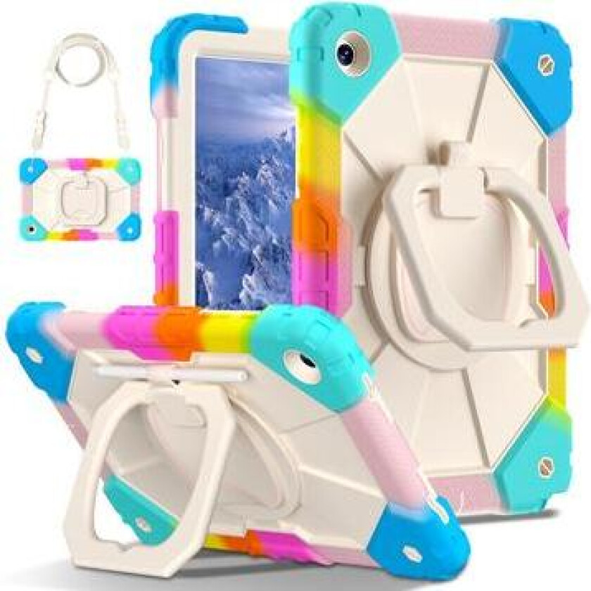 Samsung Galaxy Tab A9+ Heavy Duty 360 Deksel med Håndrem - Fargerik