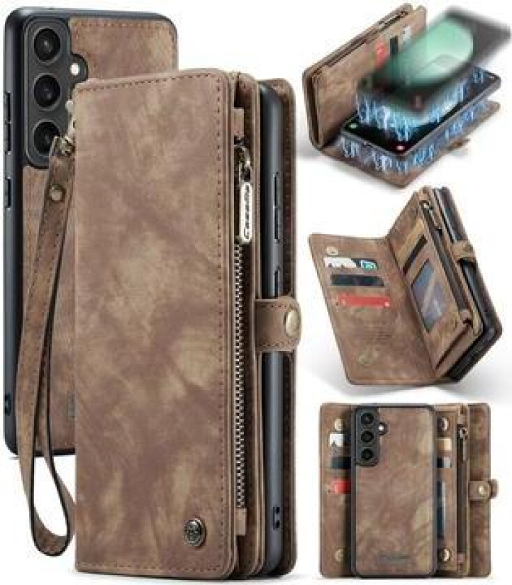 Samsung Galaxy S23 FE Caseme C30 Multifunksjonell Lommebok-deksel - Brun