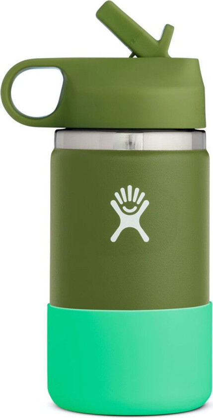 Hydro Flask 12 OZ KIDS WIDE STRAW LID & BOOT OLIVE, 306 Olive, 0,355
