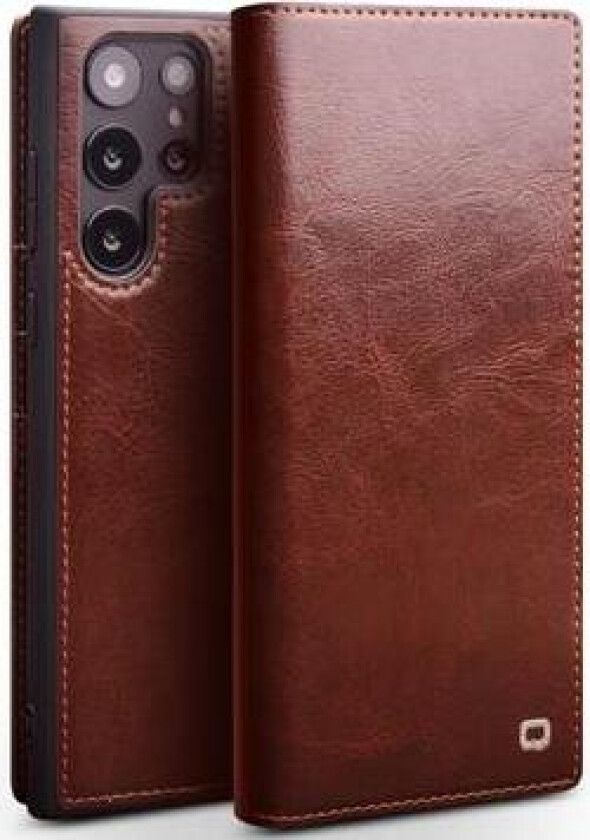 Samsung Galaxy S23 Ultra 5G Qialino Classic Lommebok-deksel I Lær - Brun