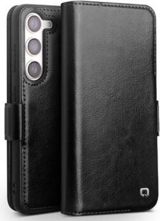 Samsung Galaxy S23 5G Qialino Classic Lommebok-deksel I Lær - Svart