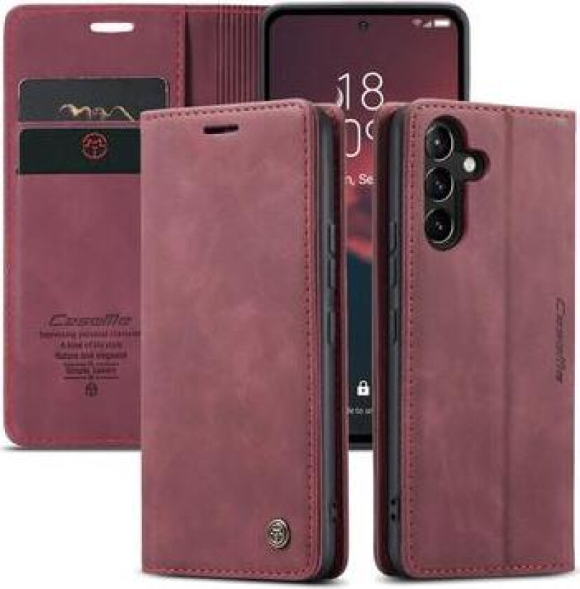 Samsung Galaxy A54 5G Caseme 013 Series Lommebok-deksel - Vinrød