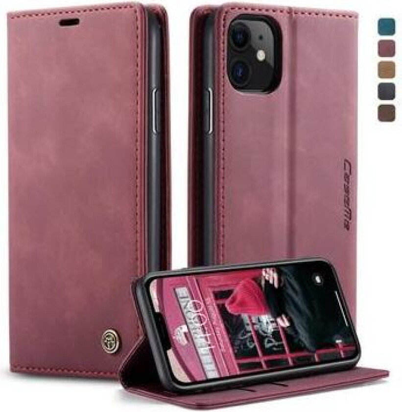 iPhone 11 Caseme 013 Series Lommebok-deksel - Vinrød