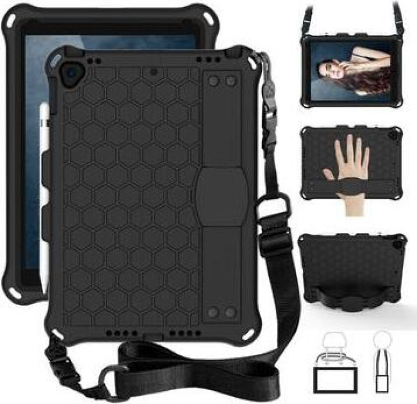 iPad 10.2 2019/2020/2021 Honeycomb Series EVA Deksel - Svart