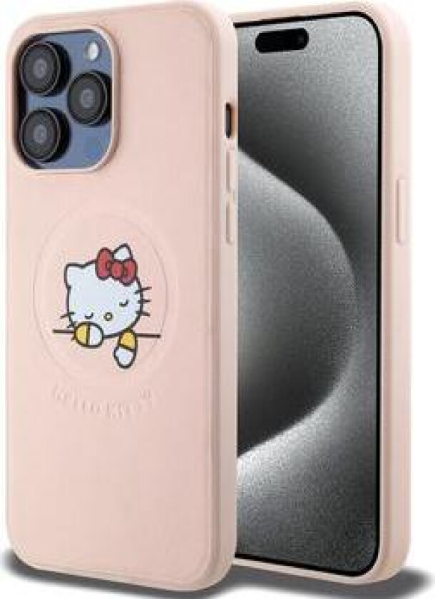 iPhone 15 Pro Max Hello Kitty Kitty Asleep MagSafe-deksel - Rosa