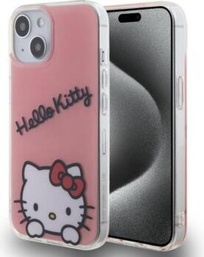 iPhone 15 Hello Kitty IML Daydreaming-deksel - Rosa