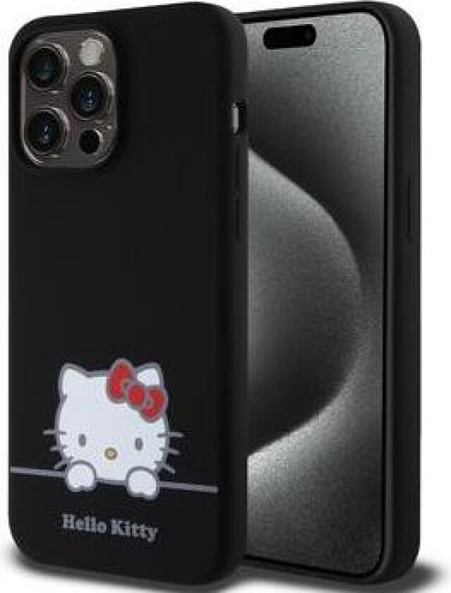 iPhone 15 Pro Max Hello Kitty Daydreaming Liquid Silikondeksel - Svart