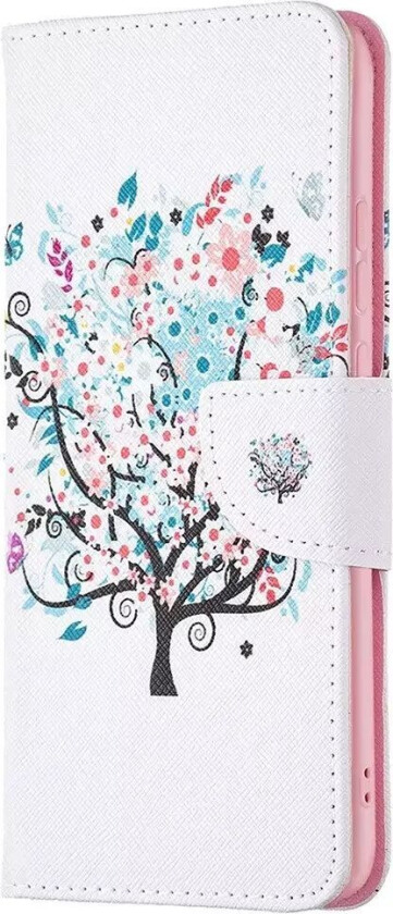 Samsung Galaxy A03-deksel Med Stor Lommebok i PU Skinn - Blomster Tre