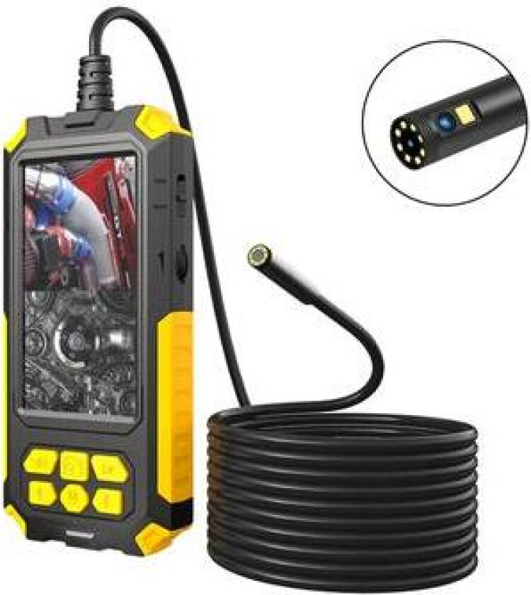 P50 5m hard wire bærbar 4,5 tommers skjerm industrielt rørendoskop HD 5,5 mm dobbel linse IP68 vanntett inspeksjonskamera