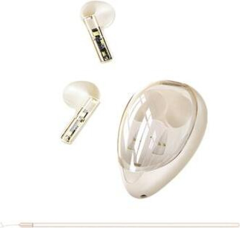 XUNDD X20 Transparent TWS Bluetooth-øretelefon med trådløs stereomusikk og berøringsfunksjon - aprikos